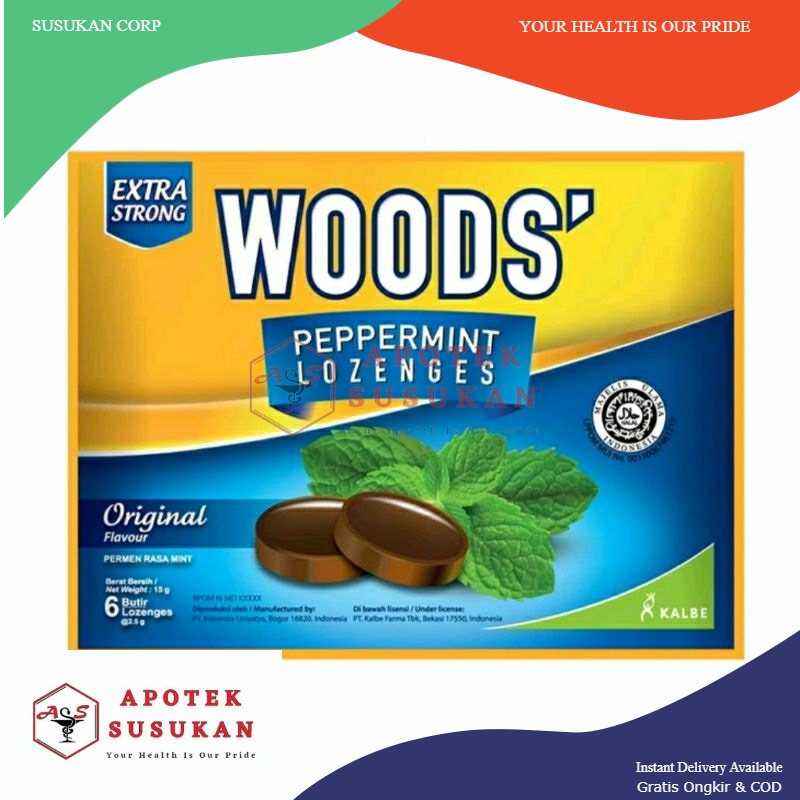 

WOODS PEPPERMINT LOZENGES EXTRA STRONG ORIGINAL/PERMEN WOODS PELEGA TENGGOROKAN