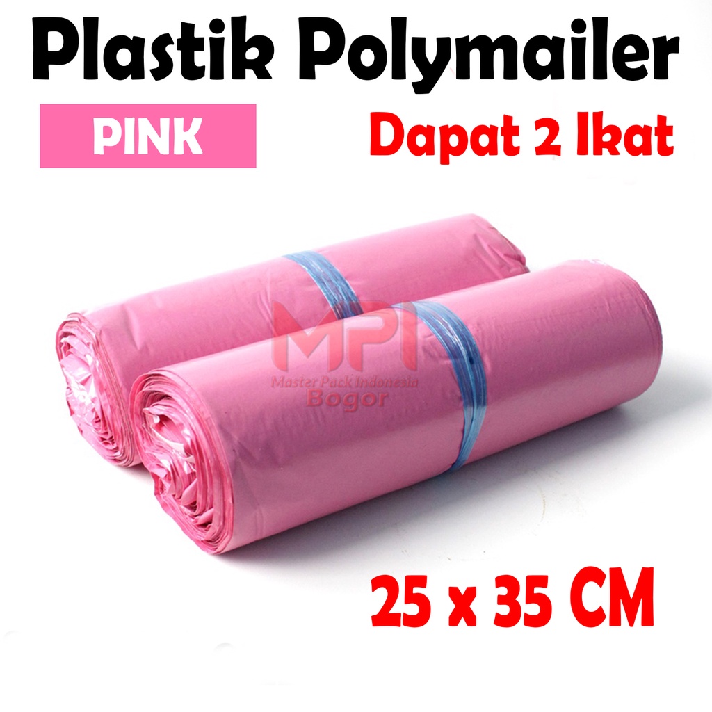 

2 IKAT - Plastik Polymailer Pink 25 x 35 cm / Plastik Polimer / Plastik packaging Kantong Amplop - Master Pack Indonesia