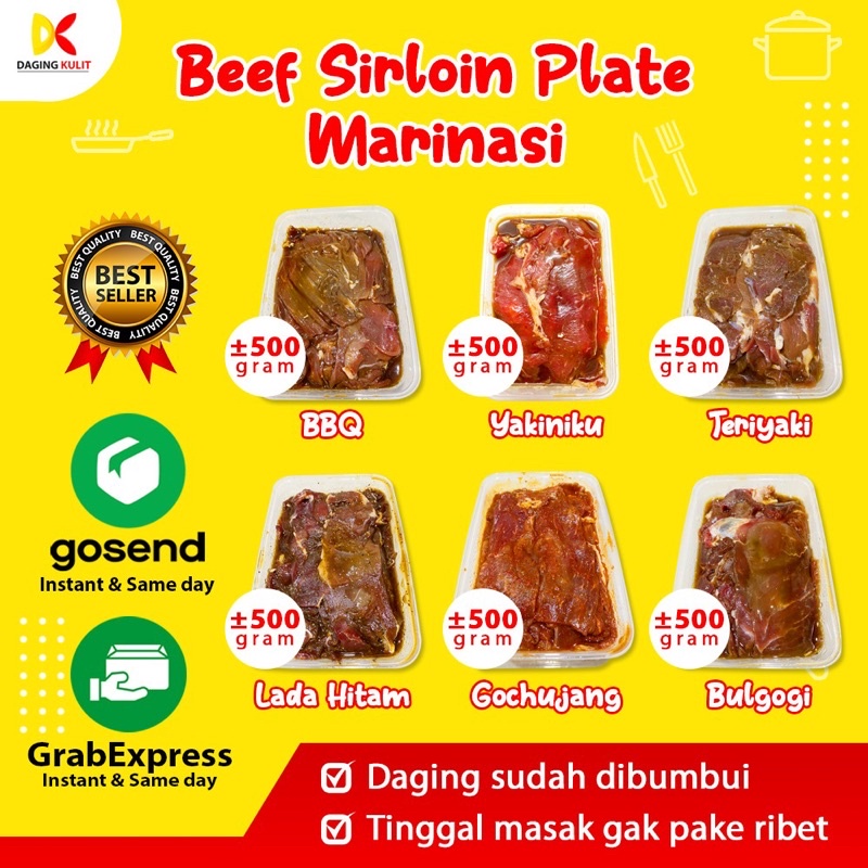 

COD BEEF SIRLOIN MARINASI / DAGING SAPI MARINASI / DAGING SIRLOIN MARINASI / SIRLOIN SLICE BUMBU