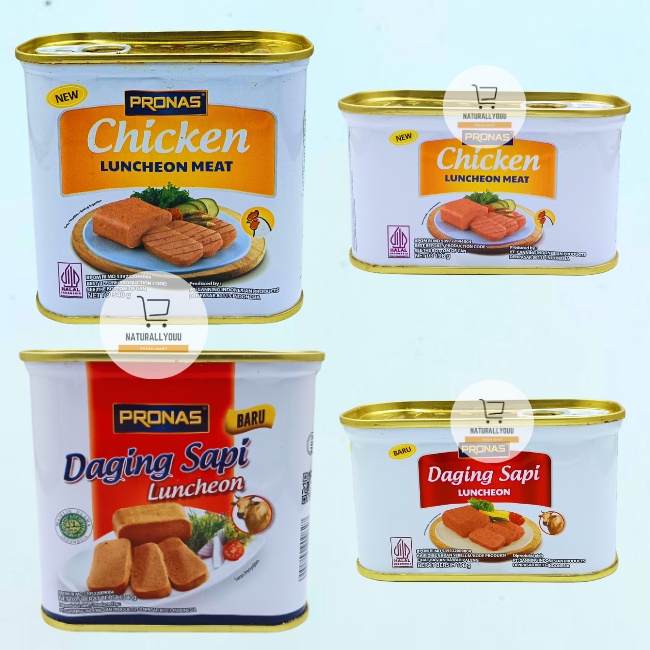 

Pronas Luncheon 340gr / 198gr Ayam/Sapi Daging Blok Serbaguna Olahan Kaleng