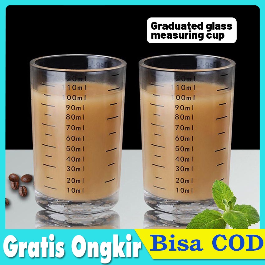 

Gelas Espresso Shot / Gelas Takar Seloki 120ml / Gelas Ukur Kopi / Sloki Espresso Coffee Maker