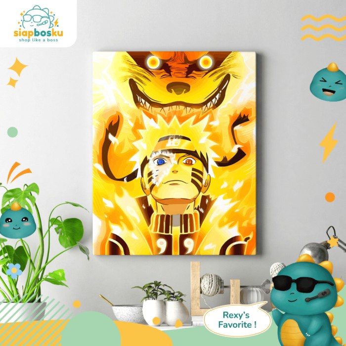 

[[ JS - BEST SELLER ]] PAINT BY NUMBER 40x50 CM KARAKTER KANVAS DIY PAINTING KIT WITH FRAME - Naruto