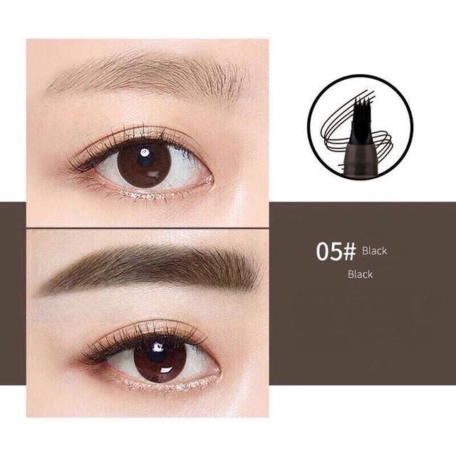 new EYEBROW PEN - PENCIL PINSIL ALIS WATERPROOF - MAGIC TINT 3D 4D TATTOO - 05 BLACK