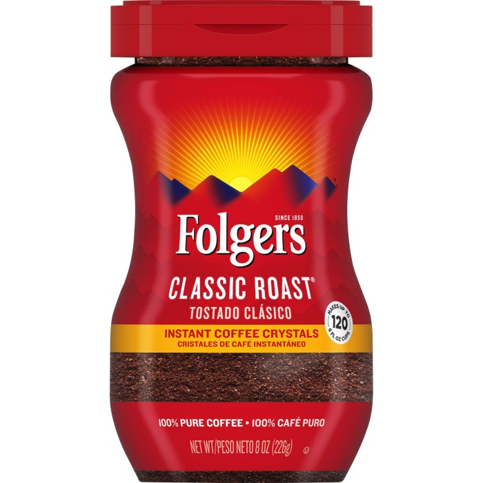 

folgers instant coffee classic roast 8oz 226gr
