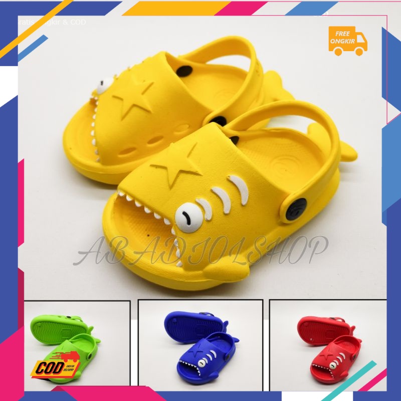HIKING OUTDOOR KUAT //DULUX - SANDAL BAIM ANAK KRAKTER IKAN HIU / SANDAL SEPATU ANAK KECIL BABY SHAR