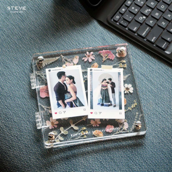 Memoire Book Acrylic Photo Flower Album Kado Anniversary Birthday Gift - FT01