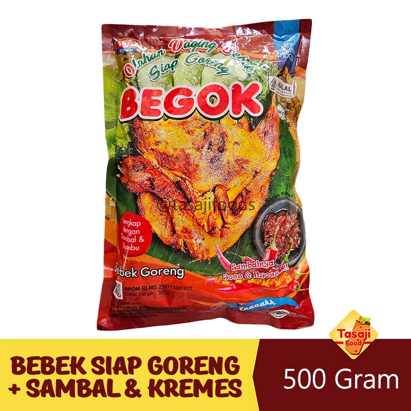 

BEGOK Bebek Goreng Ungkep Utuh Siap Goreng 500 Gram + Sambal dan Kremes