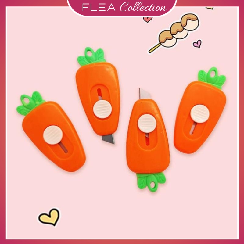 

FLEA Cutter Mini Portable Bentuk Carrot Wortel Mini Cutter Polos Travel Kit Pemotong Kertas Paper Cutter Lucu Bentuk Awan Warna Pastel Untuk Membuka Paket