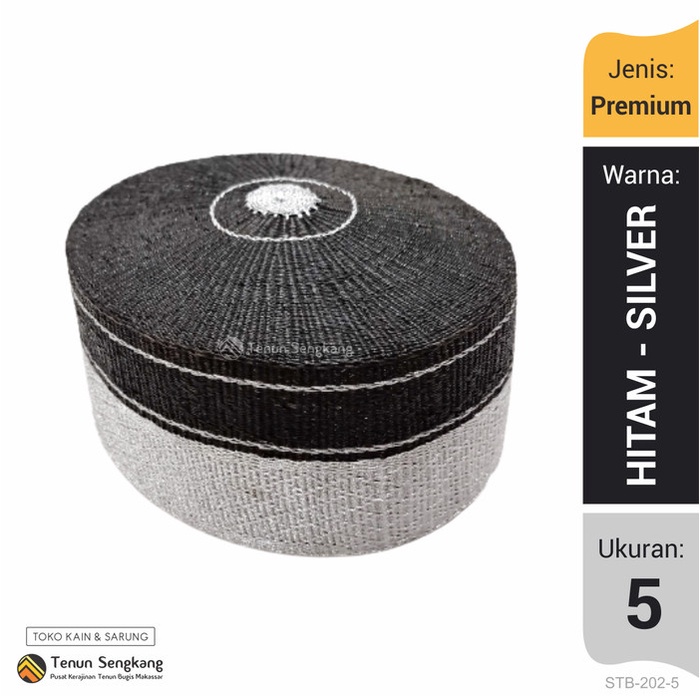 Songkok Recca Bone Bugis Makassar Seri Premium Hitam-Silver STB-202