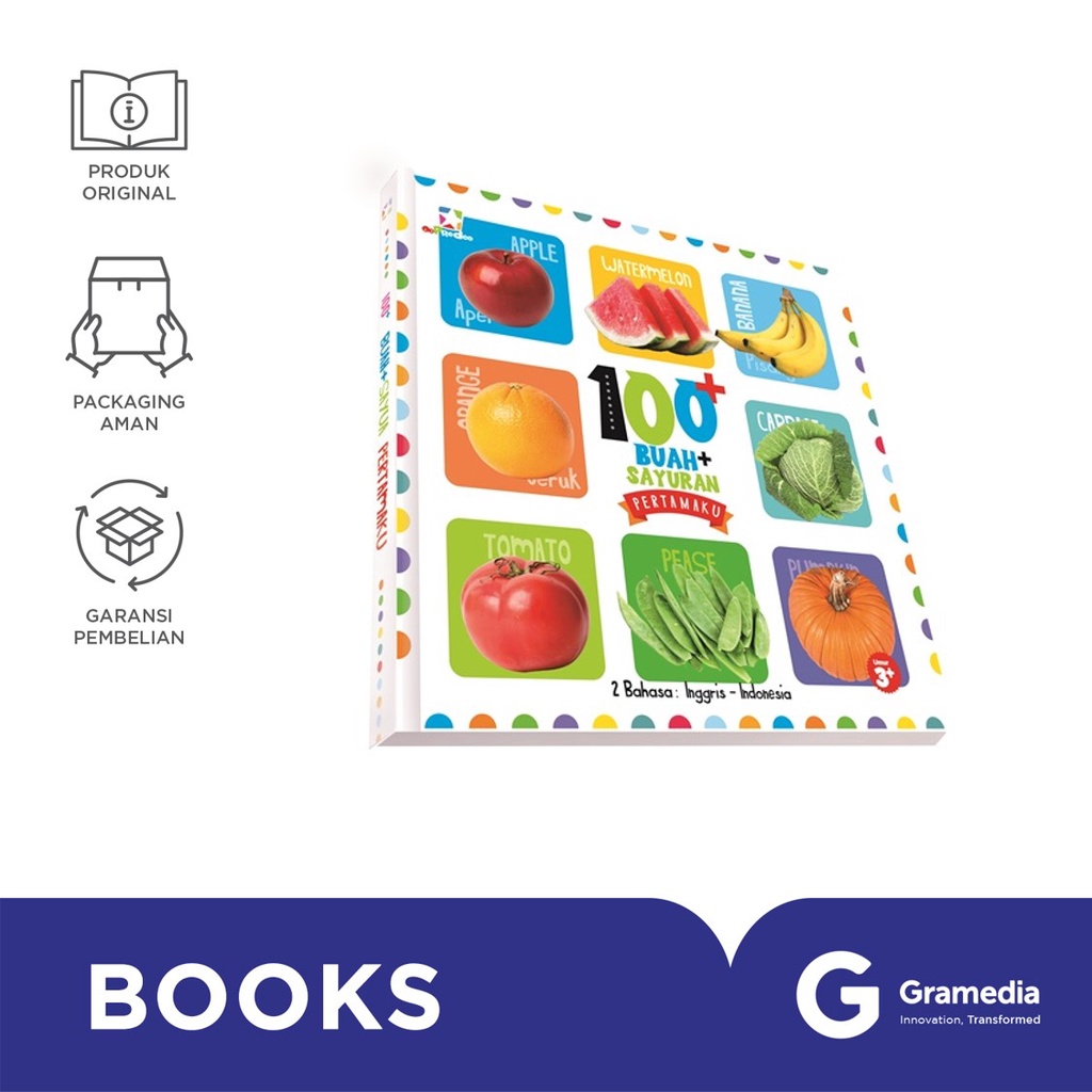 Opredo Board book 100+ Buah dan Sayuran Pertamaku