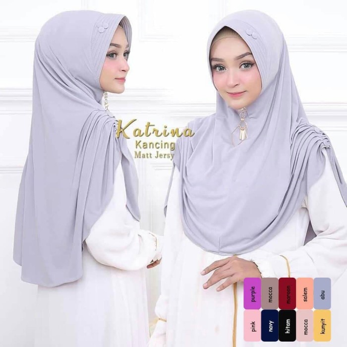 Katrina Bergo Series Warna Mocca simple pet khimar instan kerudung - Cokelat