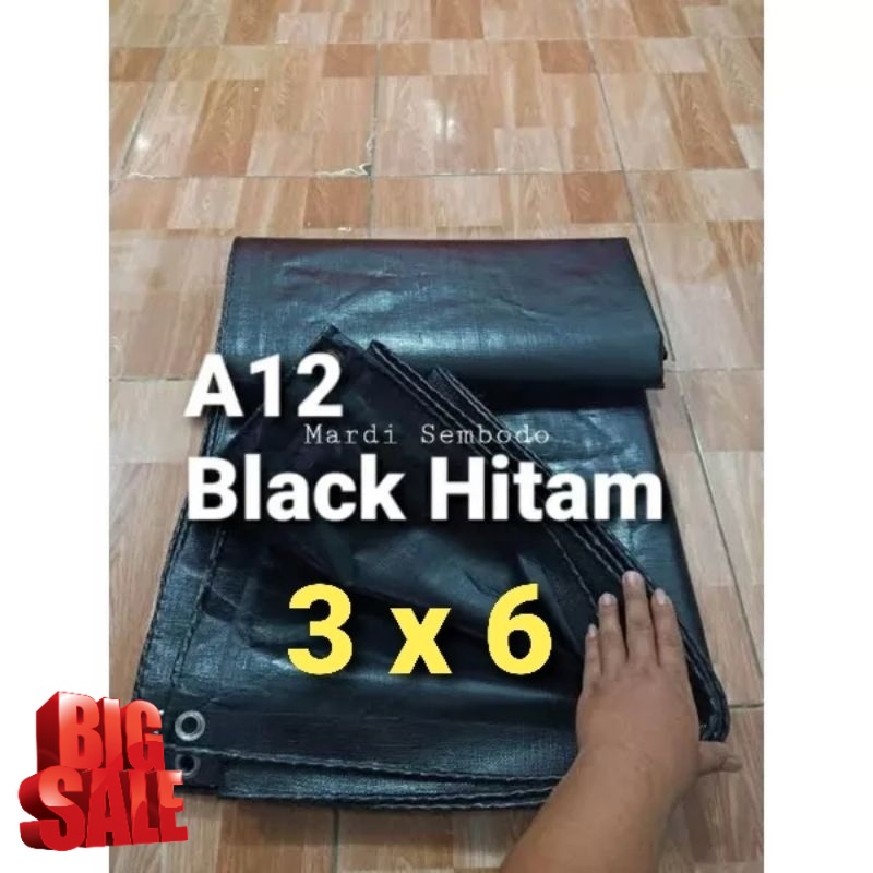 SuperPromo  Terpaulin Terpal A12 Hitam korea original 3x6 meter