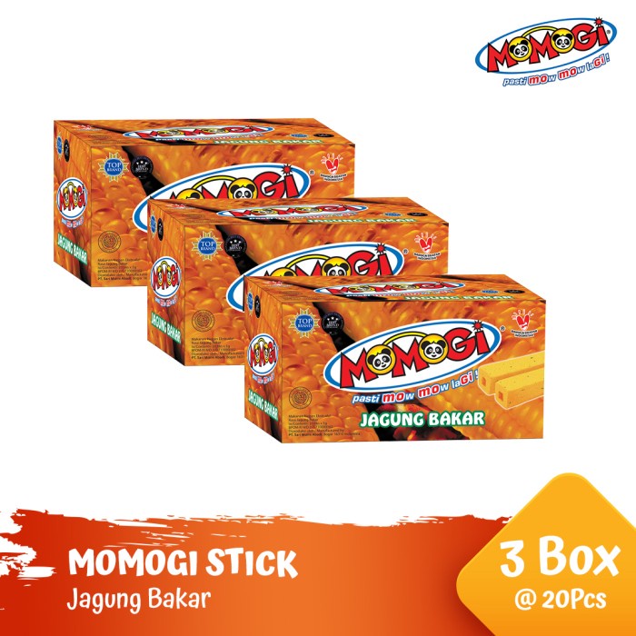 

[TERLARIS] Momogi Bundle 3 Stick Jagung Bakar 5gr (60 Pcs)