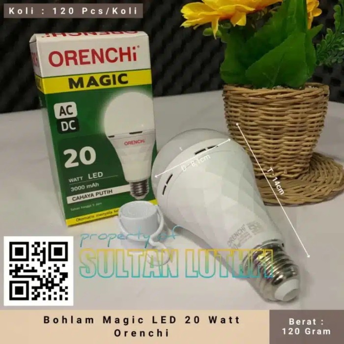 Bohlam Lampu Emergency Bohlam Magic LED 20 Watt Orenchi