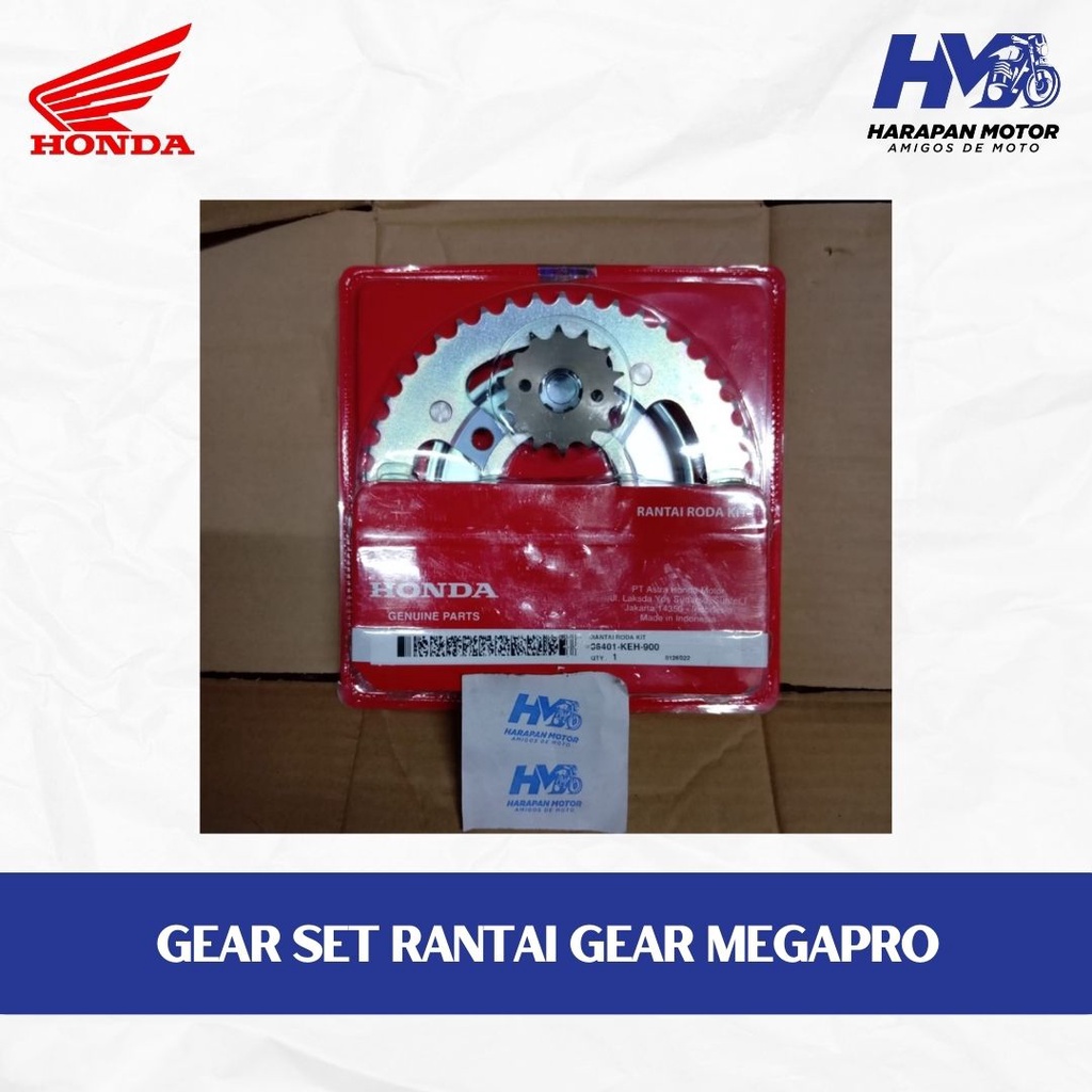 Gear Set Rantai Gear Megapro Lama ,Megapro Primus Original AHM KEH