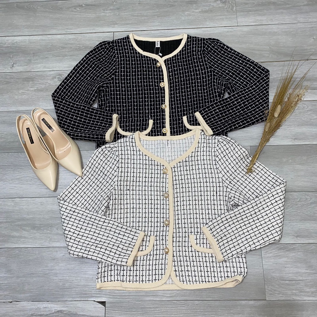 Beefashion88 NJ009 Blazer Top Rajut Premium Wanita | Atasan Long Square Atasan Kerah Rajut Korean Ka