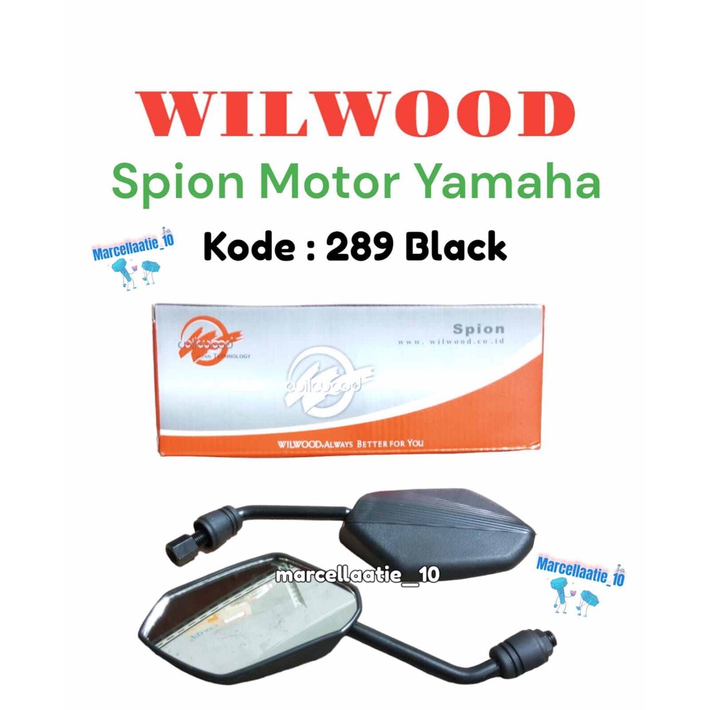 1 SET WILWOOD KACA SPION MOTOR YAMAHA 289 BLACK SPION YAMAHA KACA SPION YAMAHA HITAM MURAH KACA MOTO