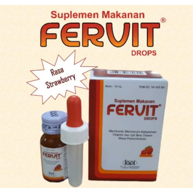FERVIT DROPS 15 ML SUPLEMEN ZAT BESI BAYI - VITAMIN ZAT BESI DAN ANEMIA - ZINC UNTUK PERTUMBUHAN ANA