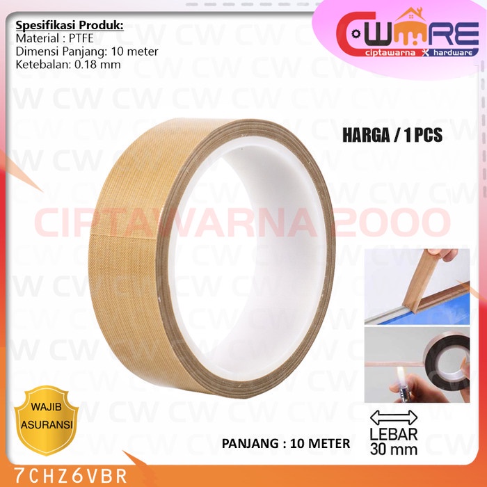 

Lakban PTFE Tahan Panas Heat Resistant High Temperature 10M 30mm - BDB