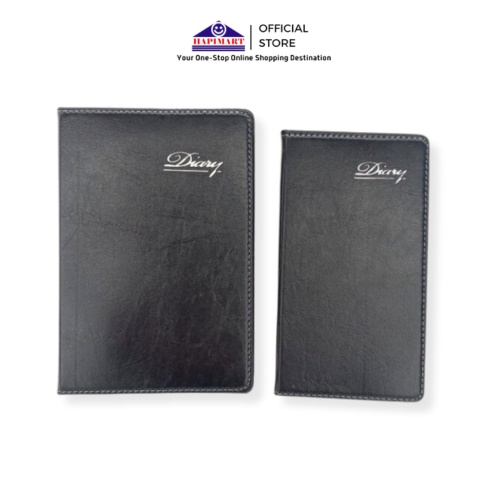 

Buku Agenda Note Book Diary Catatan Harian Cover Leather Hitam Polos Elegant