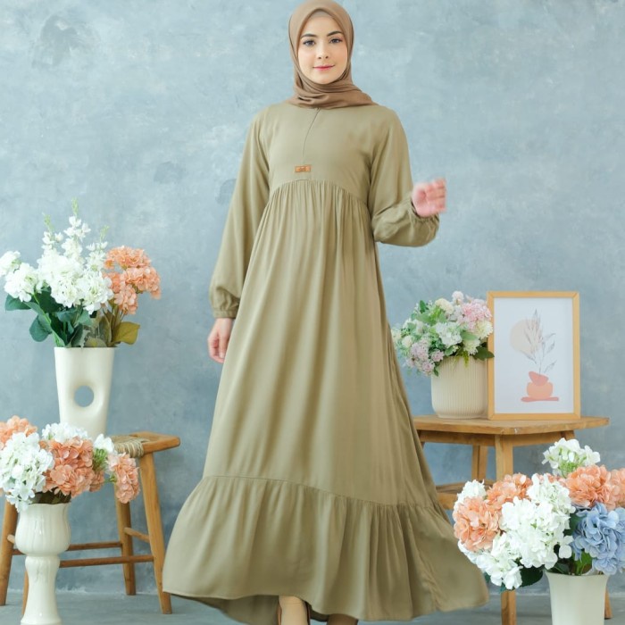 GAMIS KATUN RAYON POLOS JUMBO LD 120CM/BUSUI WUDHU FRIENDLY/ADEM SYARI - Navy, XL