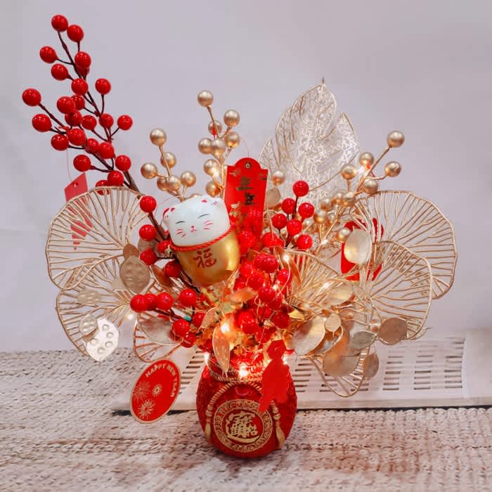 

Hampers Bunga Imlek CAISEN - Vas Set Bunga CNY Dekorasi Pajangan GB046