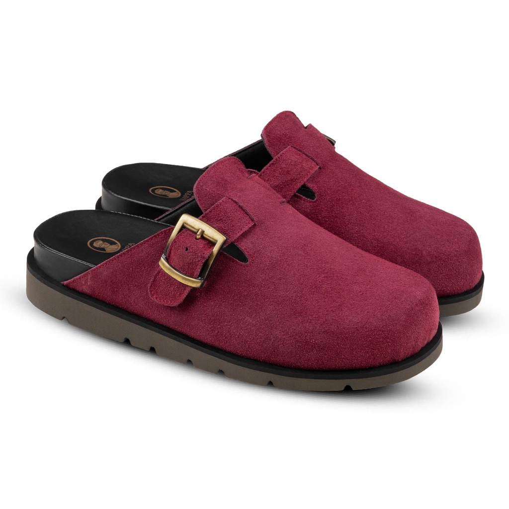 Juno Slippers Maroon- Nappa Milano - Sandal Unisex