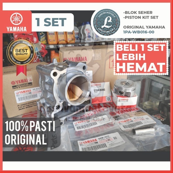 Blok Seher SET R15 Old V2 Vixion Lama Nvl 1PA 3C1 Asli Original Yamaha - Blok+PistonKit