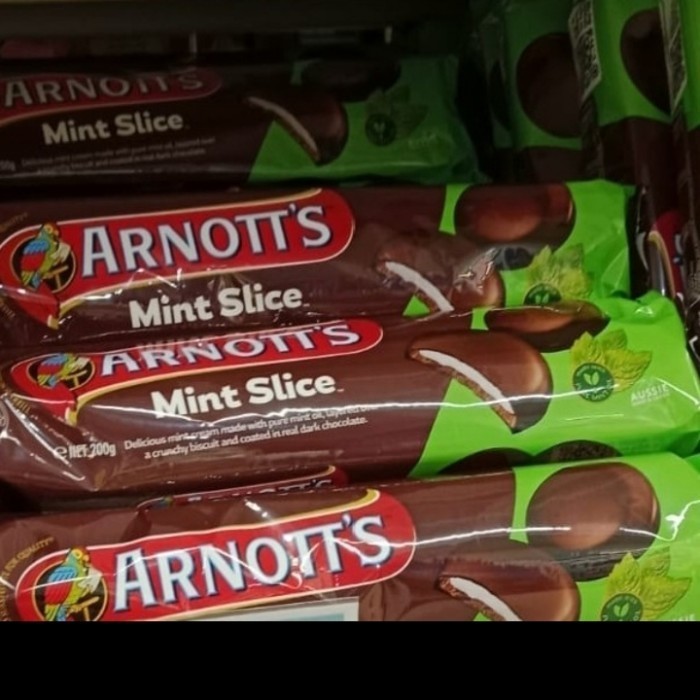 

arnott's mint slice biscuit chocolate 200gr