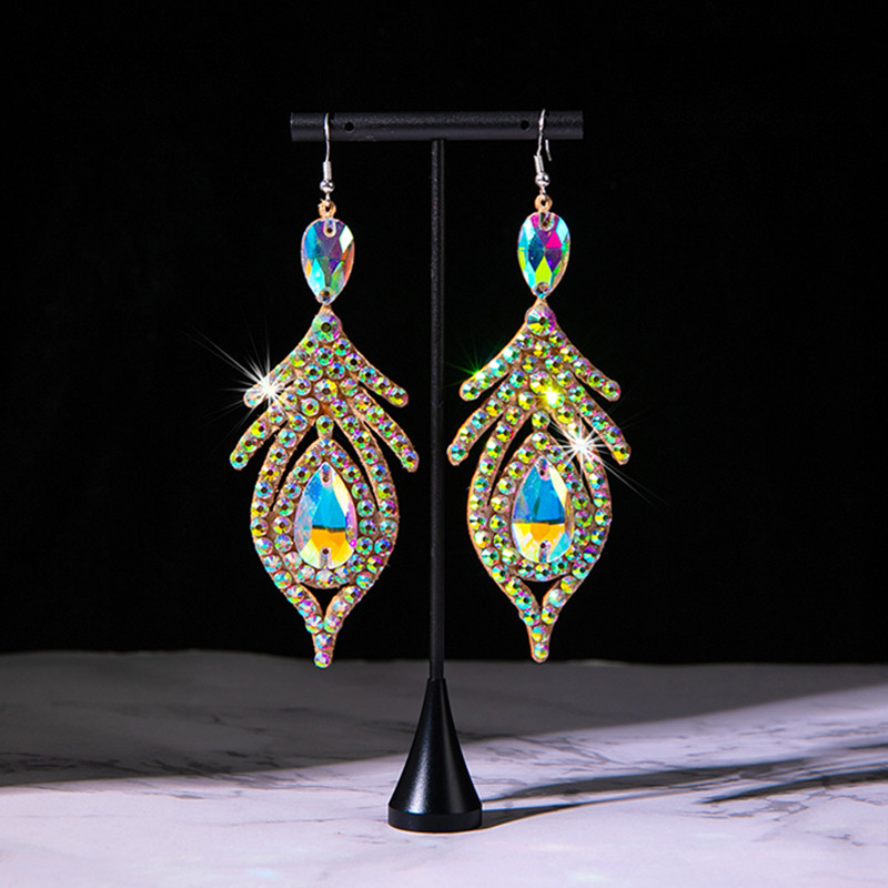 

Modern Dancing Earrings Women's Customized Senior AB Stones Jewellery Accessory Oriental Belly Dance Performance Accessories