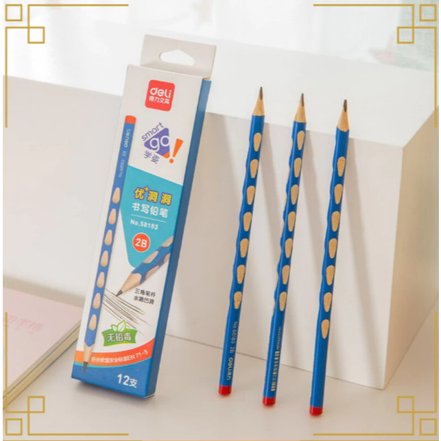 

DELI Pensil 2b segitiga desain ergonomis 58183 1 Pack 12pcs