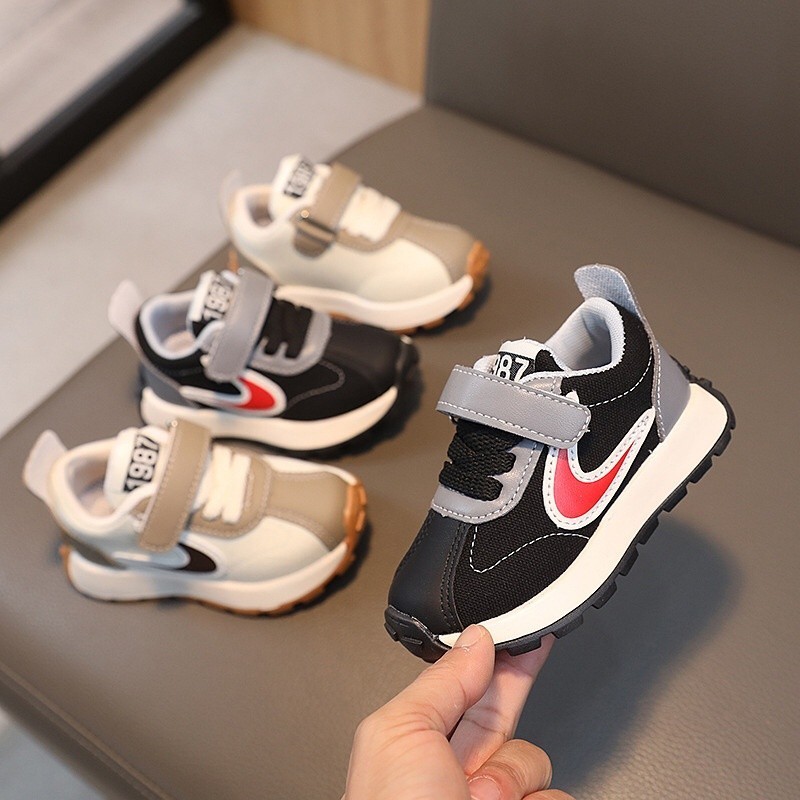 SEPATU ANAK SNEAKERS SEMI BOOT IMPORT COKLAT HITAM  22 - 26