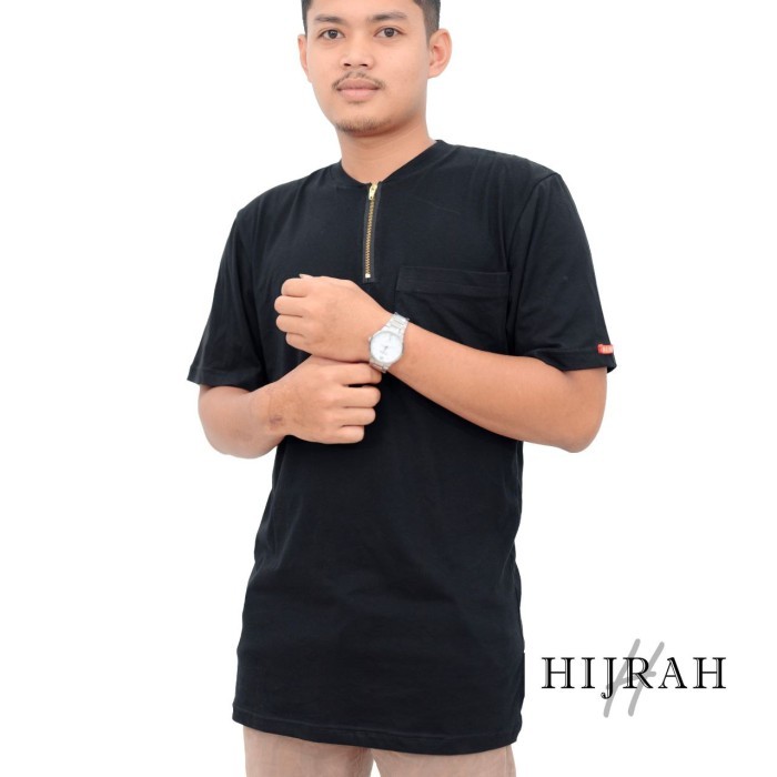KAOS KURTA PRIA BIGSIZE JUMBO DAKWAH MUSLIM KOKO READY S-6XL PREMIUM - Hitam, S /Update 2025