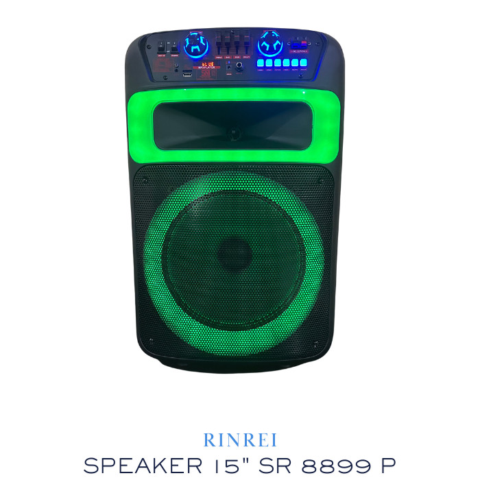 Rinrei Speaker Portable Bluetooth Mic Wireless 15 Inch SR 8899P (G)
