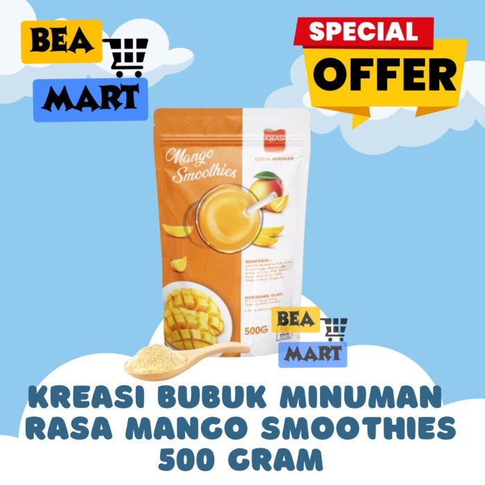 

Kreasi Bubuk Minuman Rasa Mango Smoothies 500gr | Serbuk Minuman Mangga Bubble Boba Kekinian | Manggo Smoties Drink Powder Best Seller 500 gr gram