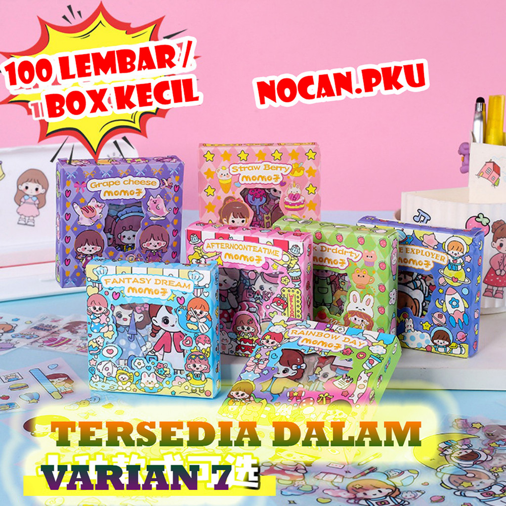 

COD / Instan PKU / BOX KECIL Isi 100 Lembar Sticker DIY Anti Air Waterproof Aesthetic