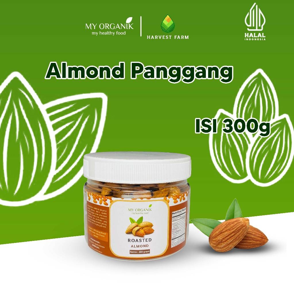 

My Organik Roasted Almond Kacang Almond Panggang 300 g