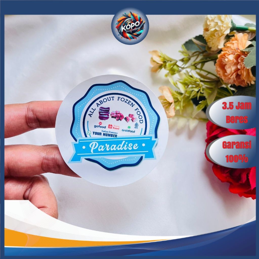 

KOPO Cetak Stiker Vinyl Frozen Food Sticker Label Makanan daging Beku Basah Anti Air Free Desainn a3