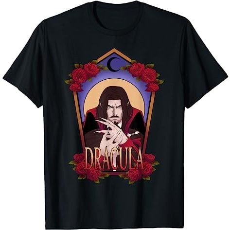 KAOS DEWASA Netflix Castlevania Dracula Floral Portrait T-Shirt