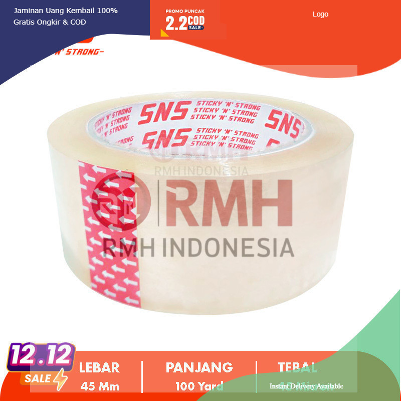 

LAKBAN BENING/COKLAT 100 YARD x 45 MM SNS Sticky N Strong Ekonomis