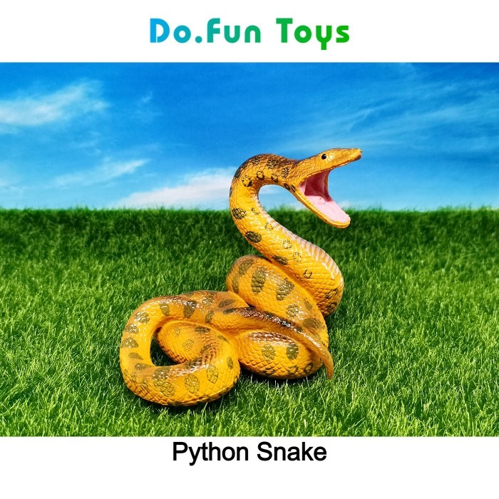 "E.SYO" - TERLARIS Python Snake Animal Figure / Miniatur Mainan Ular Piton - Yellow