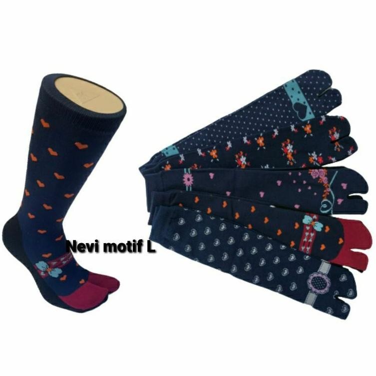KAOS KAKI JEMPOL MUSLIMAH MOTIF WARNA NAVY KAOS KAKI JEMPOL MUSLIMAH NILON kaos kaki jempol motif(Ne