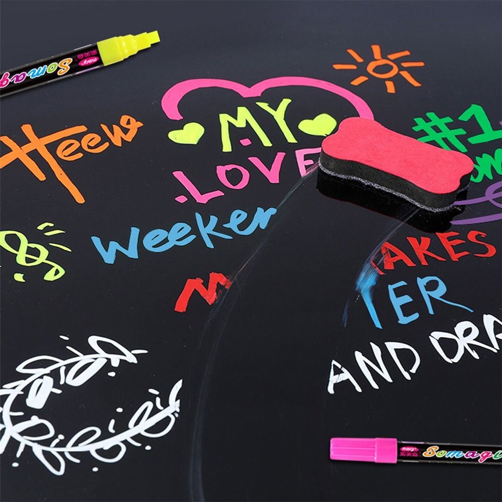 

Dust Free Erasable Blackboard Graffiti Glass Window Painting Highlighters Liquid Chalk Pen Art Marker Pen Whiteboard Pen