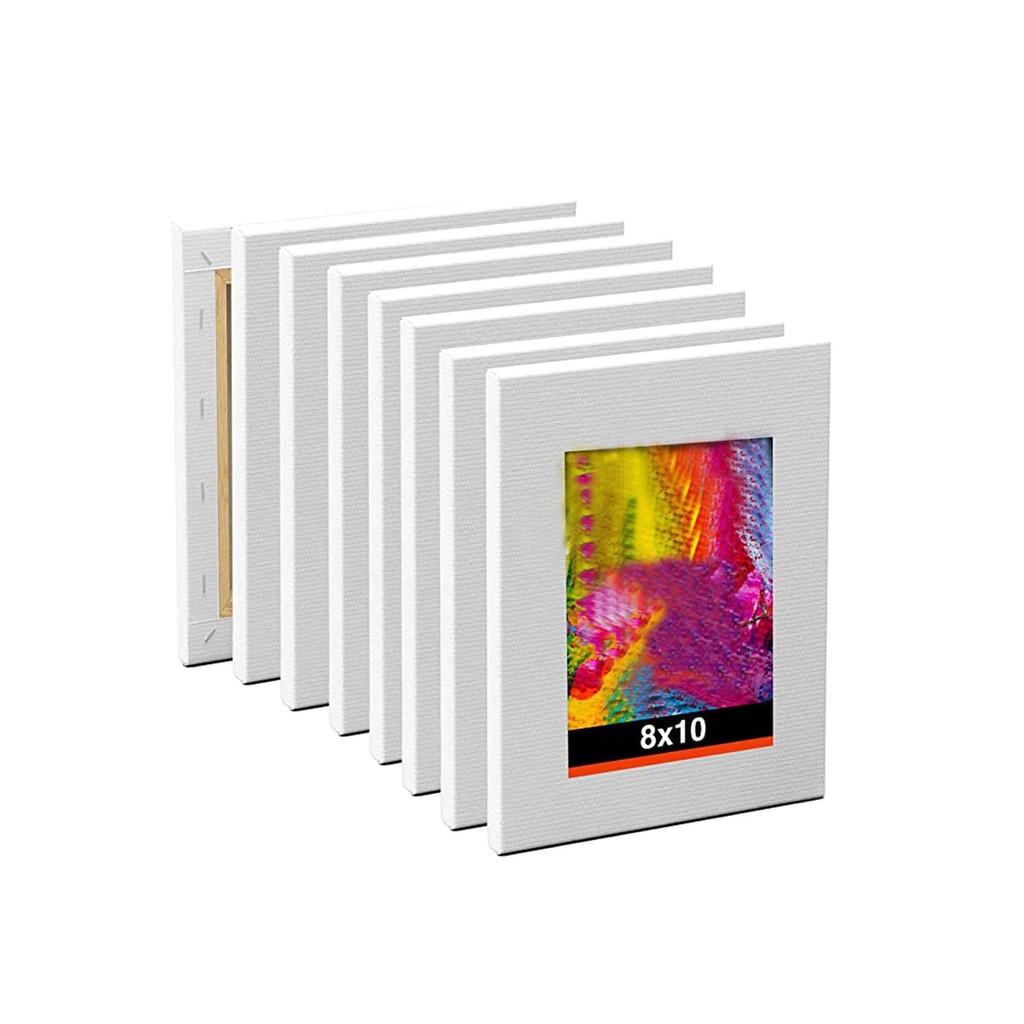 

Bview Art 8x10" Inch 100% Cotton Artist Canvas Boards Primed White Stretched Canvas For Painting, Acrylic Pouring, Oil Paint