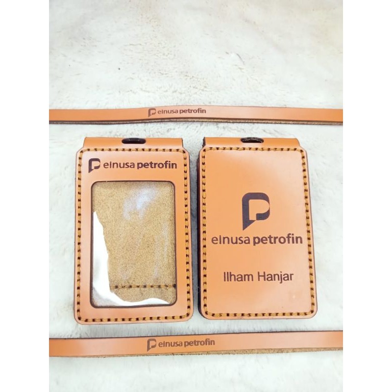 

id card kulit free cetak logo - ID CARD KULIT CUSTOM /PERTAMINA/ELNUSA PETROPIN - benkai
