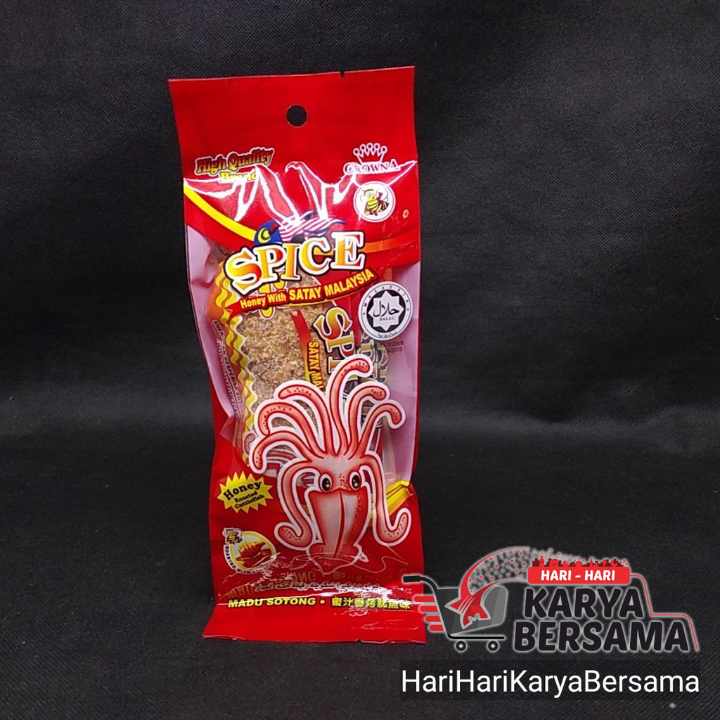 

MAKANAN RINGAN CROWNA MADU SOTONG SPICE SPICY PEDAS 18GR