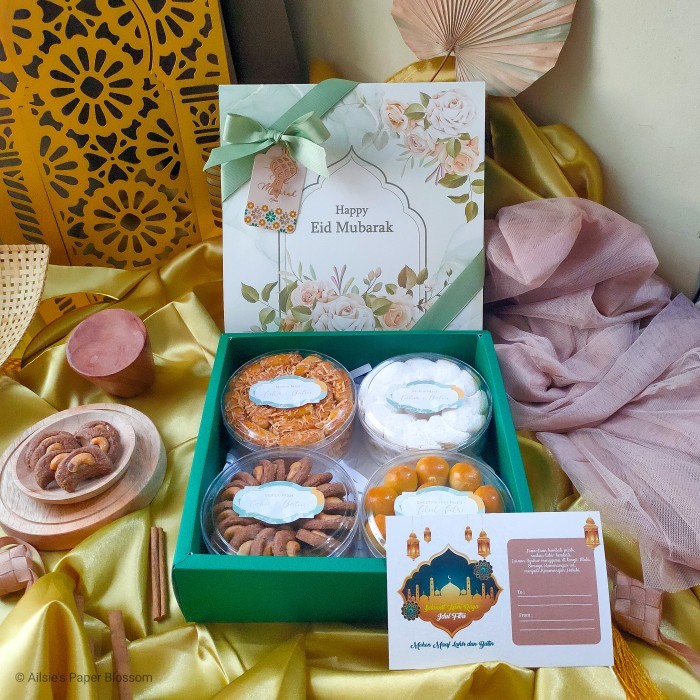 

Parsel Lebaran Premium Kue Kering - Hampers Idul Fitri Ramadan - Rustic Rose, 4 Toples