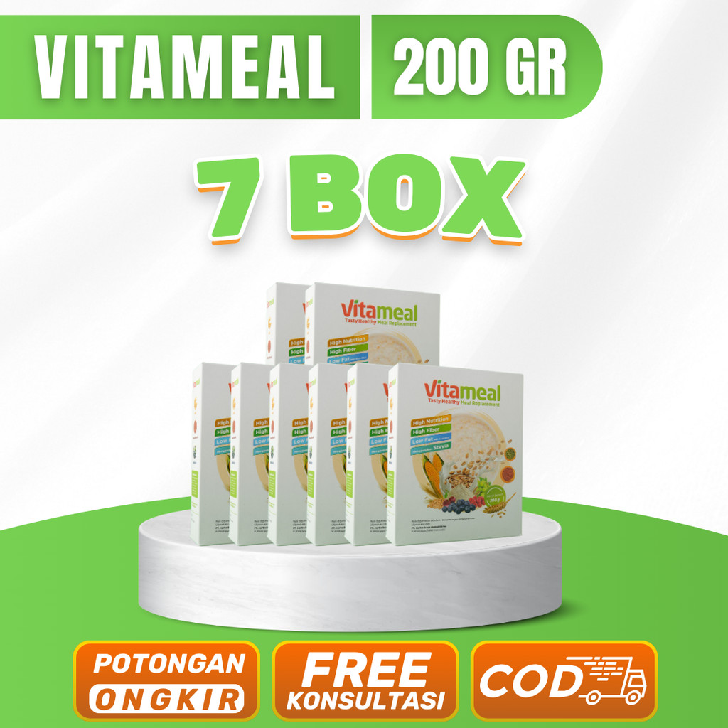 

7 BOX VITAMEAL - Sereal Sehat Multigrain Atasi Diabetes Menurunkan Gula Darah Mengatasi Kencing Manis Diabetes Melitus