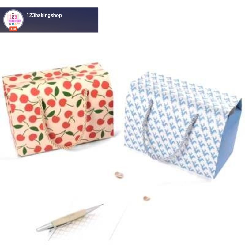 

Paper box/ Kotak kado/ Tas Kado/ Paperbag souvenir motif Zigzag Cherry/ Gift box motif Souvenir goodiebag