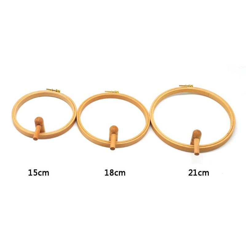 

360 Degree Rotation Stand Wood Embroidery Hoop for Cross Stitch Needlework Ring Frame Adjustable 35-45cm